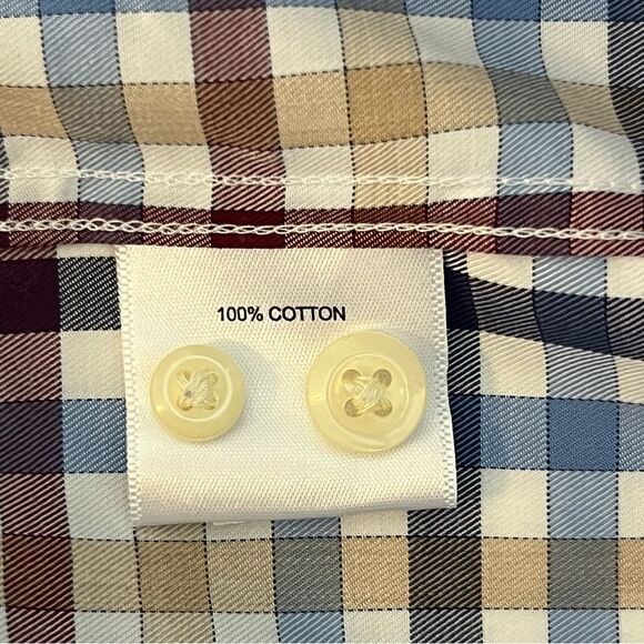 Peter Millar Mens Plaid Long Sleeve Shirt Size XL Button Down Casual Office Golf - Picture 6 of 6